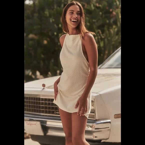 Free People New W Tags Crisscross Highneck Openarms Cotton Dress Multiple Sizes - Picture 3 of 3